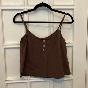 Linen crop tank